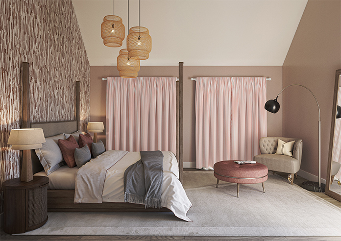 Lace Stripes, Toast Orange - Made to Measure Curtains - Image 15